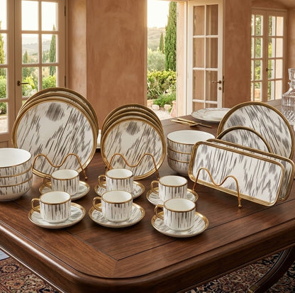 32 Piece dinner set with matching dining essentials for family meals and elegant table settings
