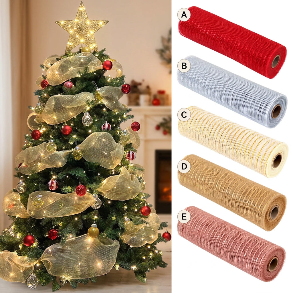 Christmas Decorative Mesh Ribbon
