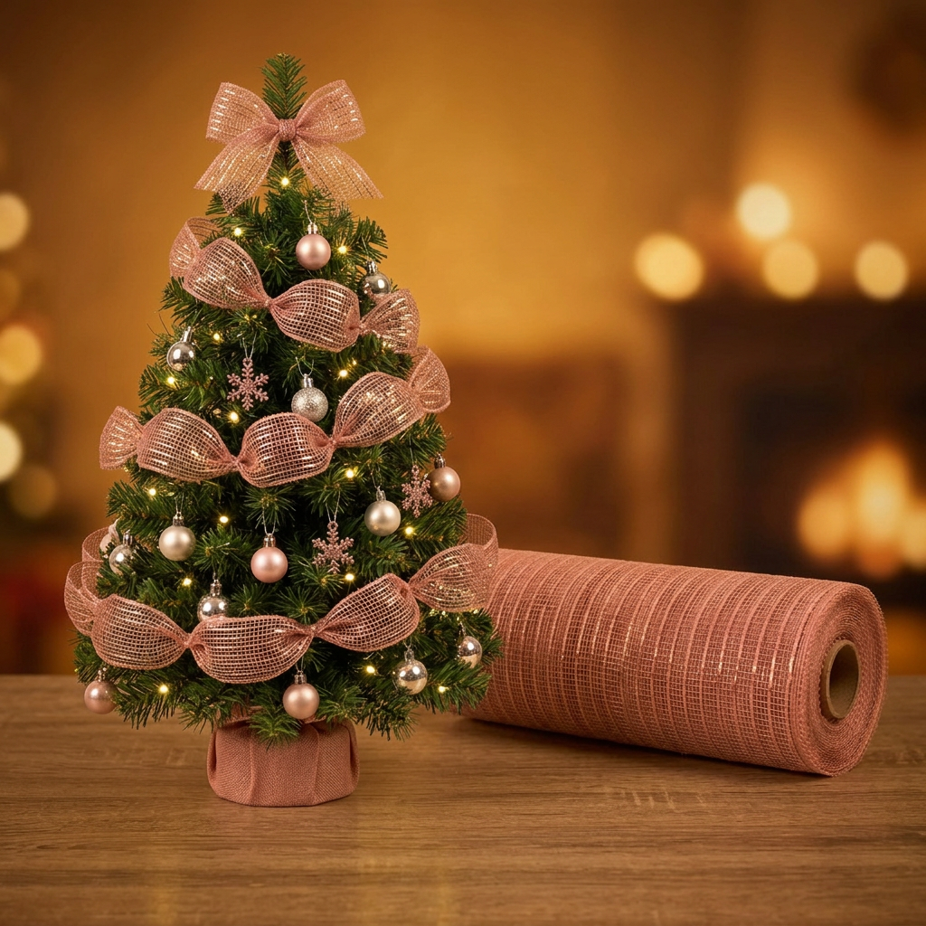 Christmas Decorative Mesh Ribbon