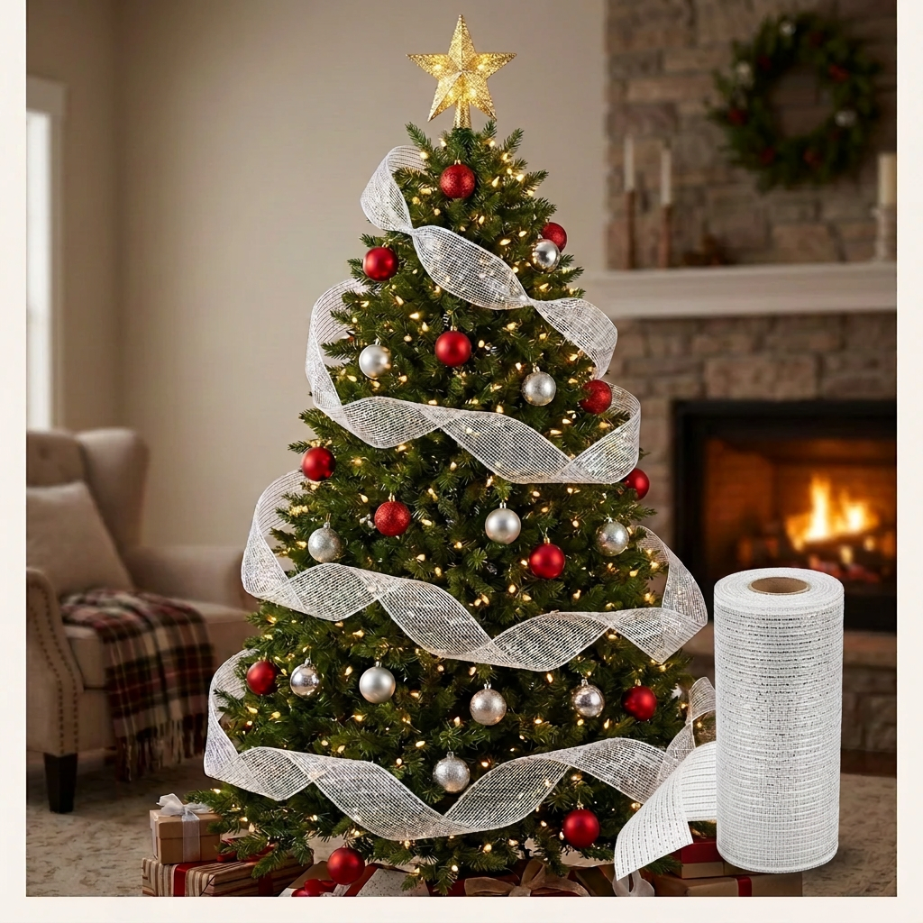 Christmas Decorative Mesh Ribbon