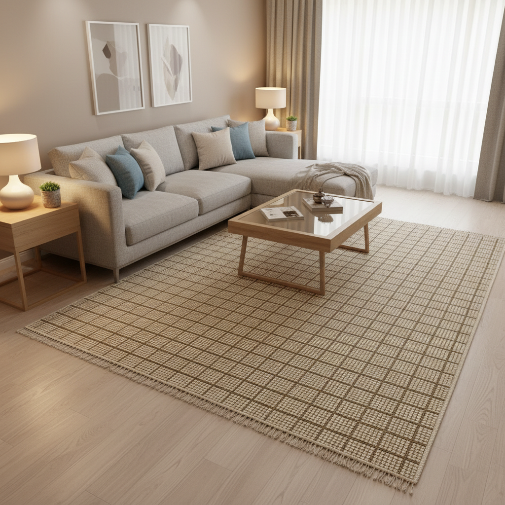 Vedantu Grid Pattern Carpet Rug