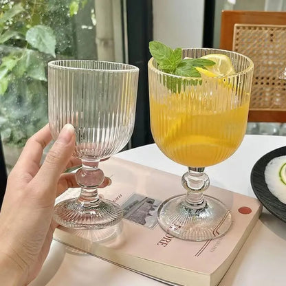 350ml long ribbed glass for drinks