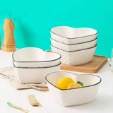 6Pcs Heart Shape Ceramic Bowls