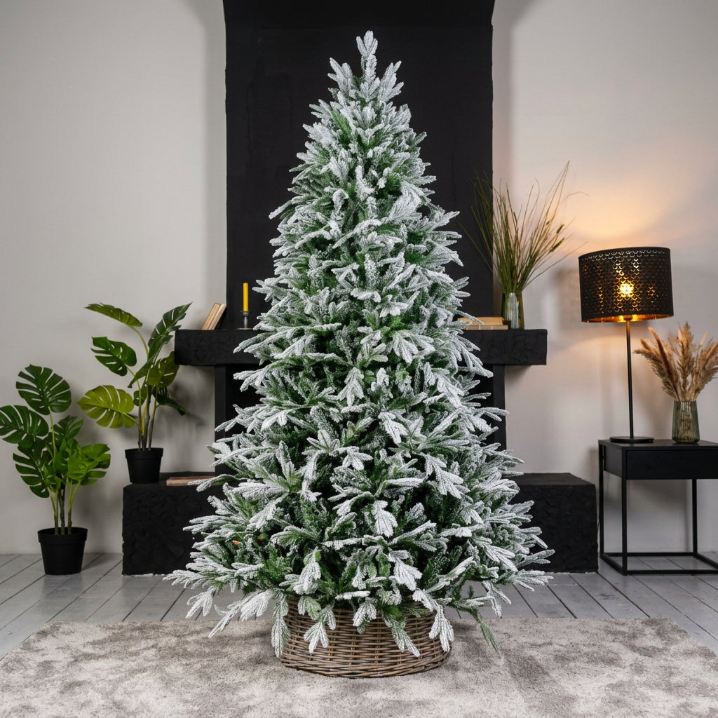 Dark Green Pine and PVC Snow Flocked Christmas Tree with 3000 Leaves for Indoor Festive Decorations available in Nairobi, Kenya