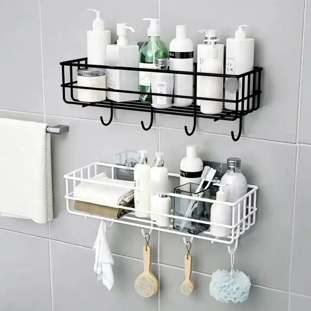 Multipurpose Bathroom Organizer With Hooks