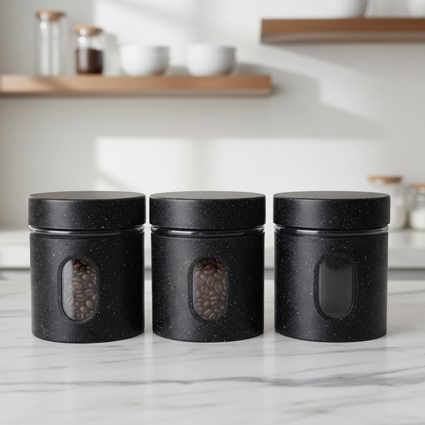 3pcs Glass Canister Set 450ml