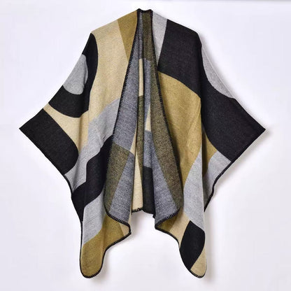 Geometric Wrap Shawl Poncho