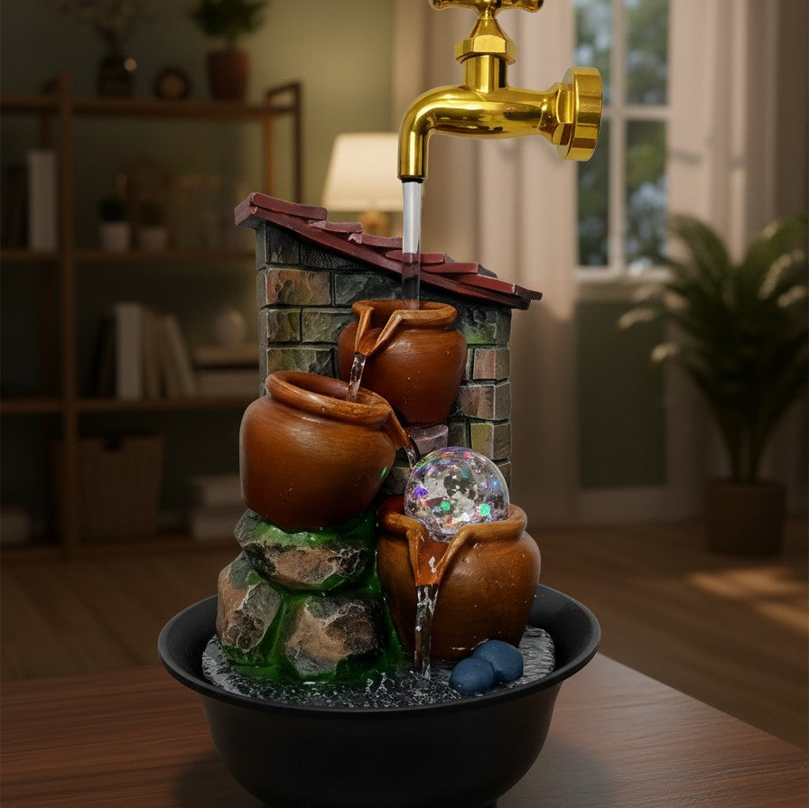 Tabletop Water Fountain with LED Light