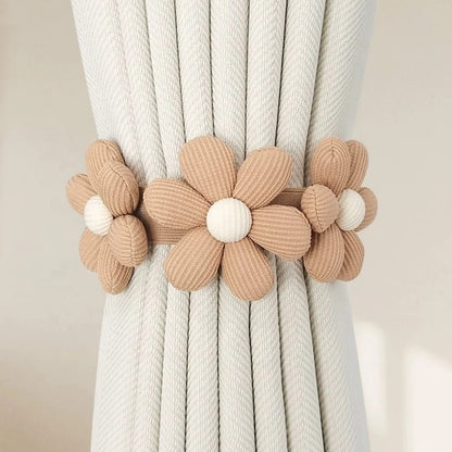 Flower Drapes Tiebacks Handwoven Fabric