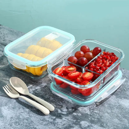 High Borosilicate Glass Partitioned Lunch Box