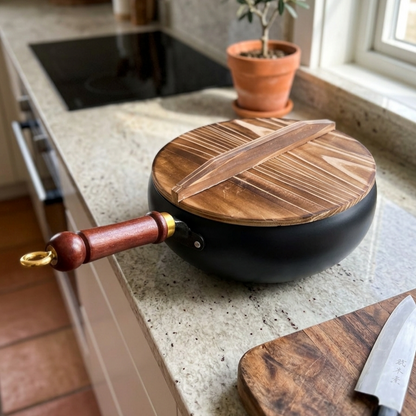 Non Stick Wok Pan With Bamboo Lid