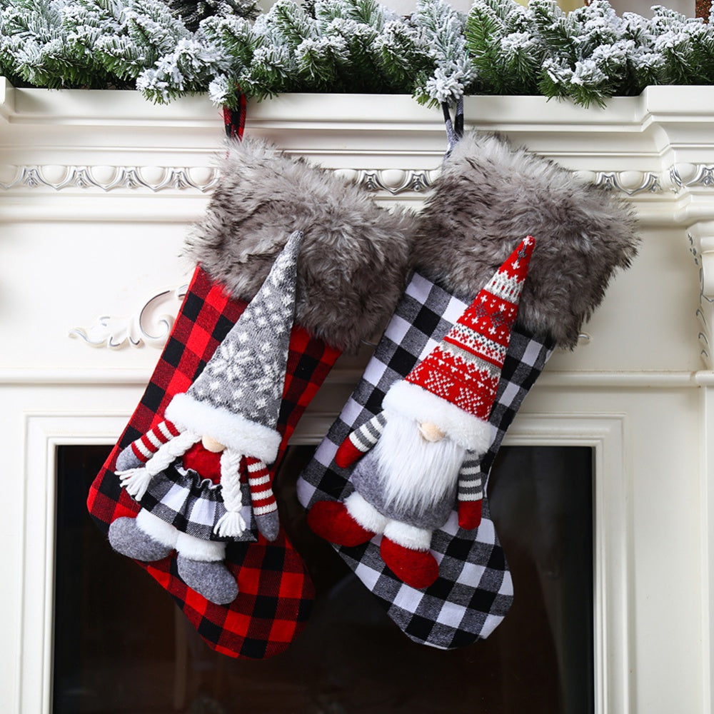 Buffalo plaid Christmas stocking