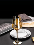 6Pcs Gold Shapely Medium Wine Glass 430ml