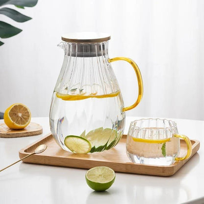 9Pc Stripped Pumpkin Transparent Teapot