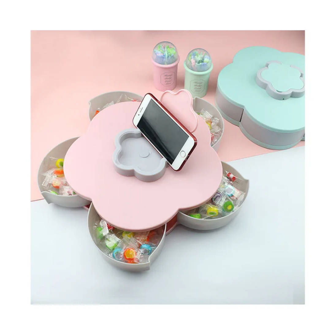 rotating petal snack tray for kids and gifts