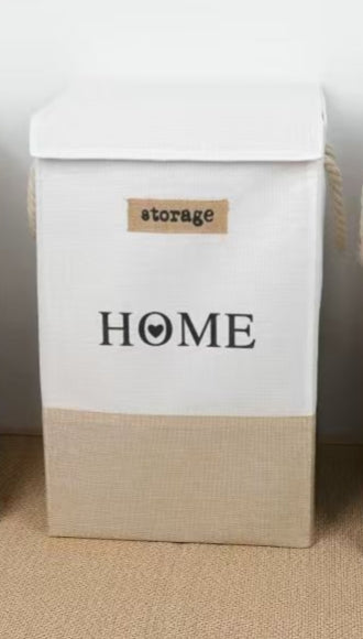 Foldable Storage And Laundry Hamper With Lid