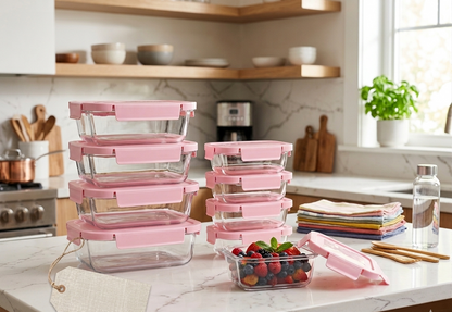 10PC Food Grade Glass Lunch Box Set