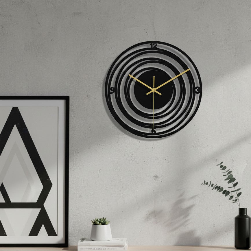 3D Black Acrylic Round Digital Wall Clock