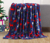 Flannel Christmas Throw  Snowflake Printed Winter Blanket