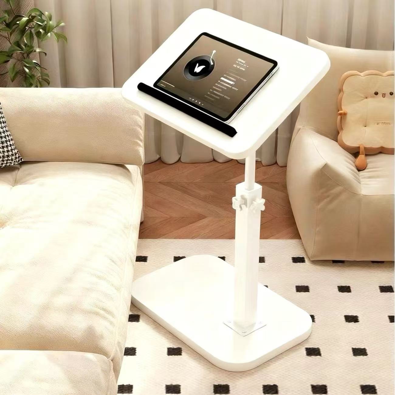 Adjustable C Shaped Side Stool Table