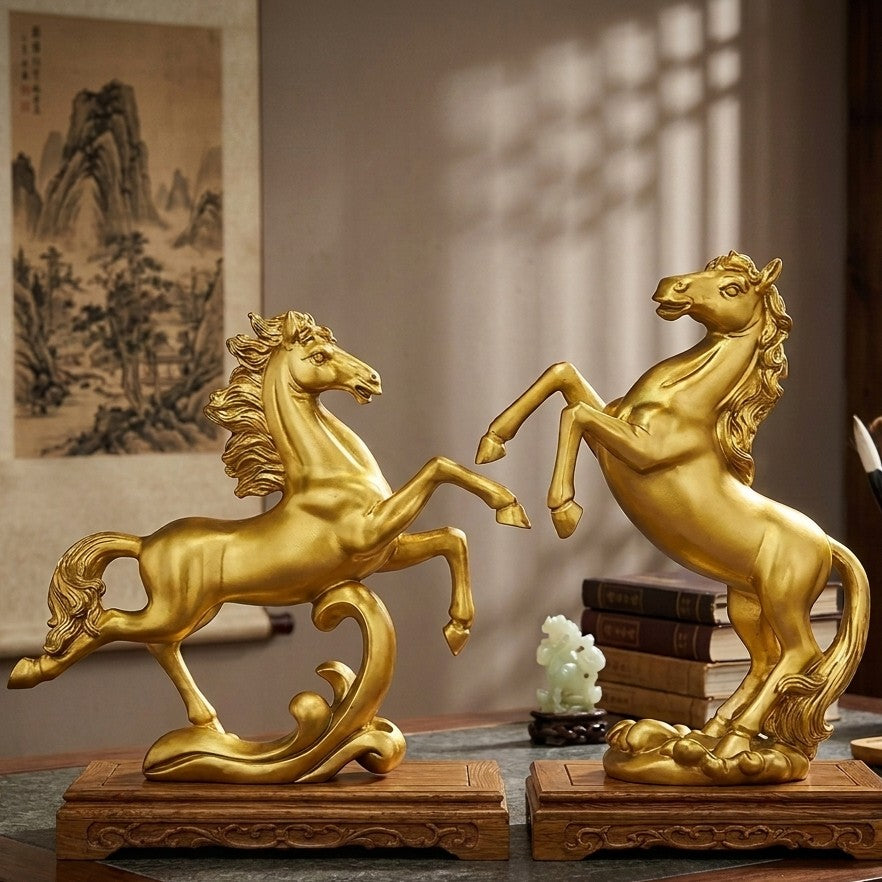 Gold Decorative Horse Sculpture