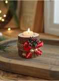 Christmas Candle Holder Wooden