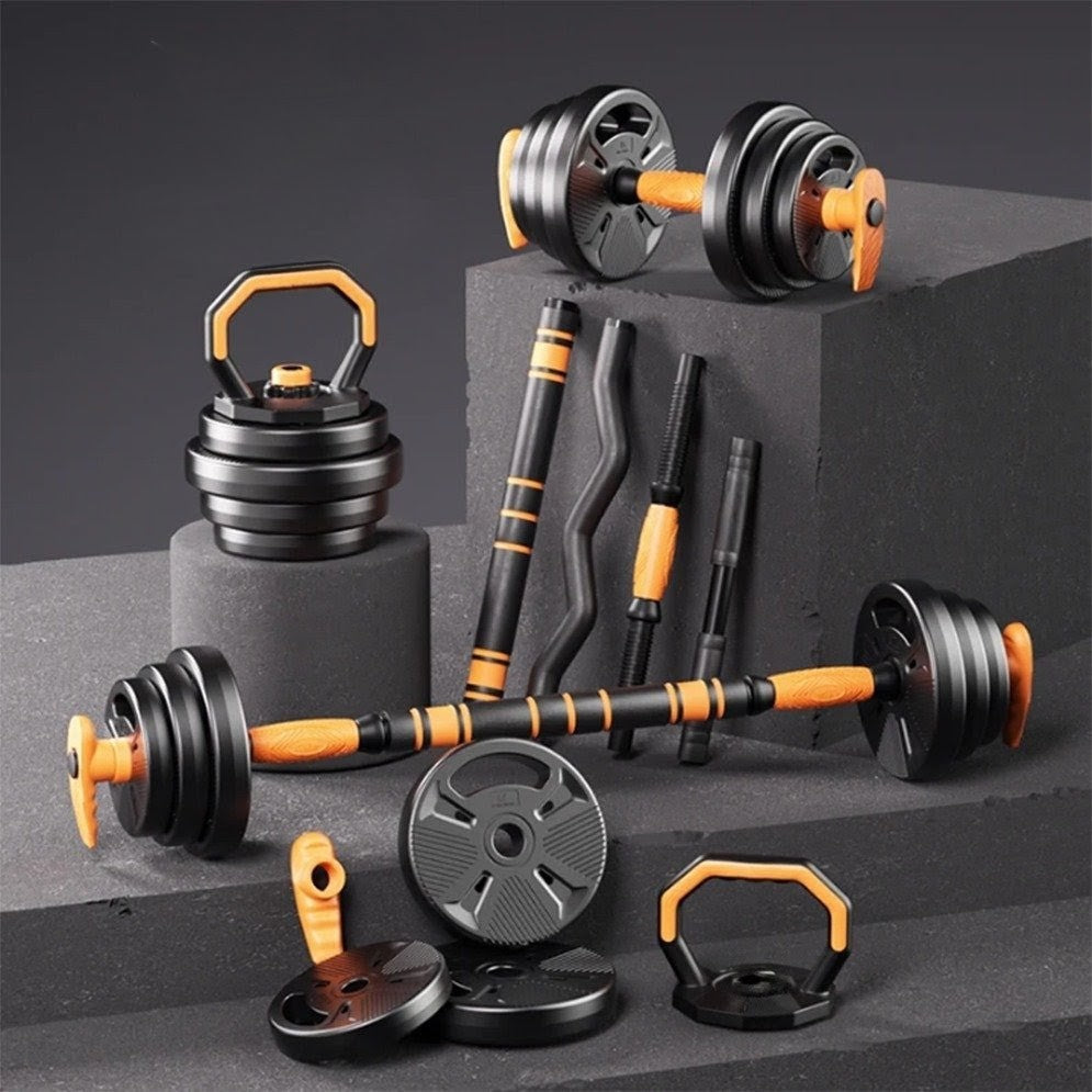 40kg adjustable dumbbells set 6 in 1 with barbell and kettlebell conversion for home gym workouts