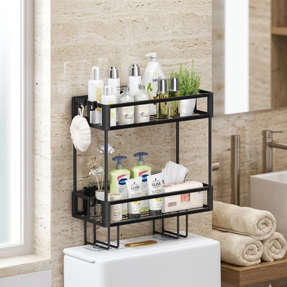 2 Tier Space Saving Over The Toilet Storage Rack