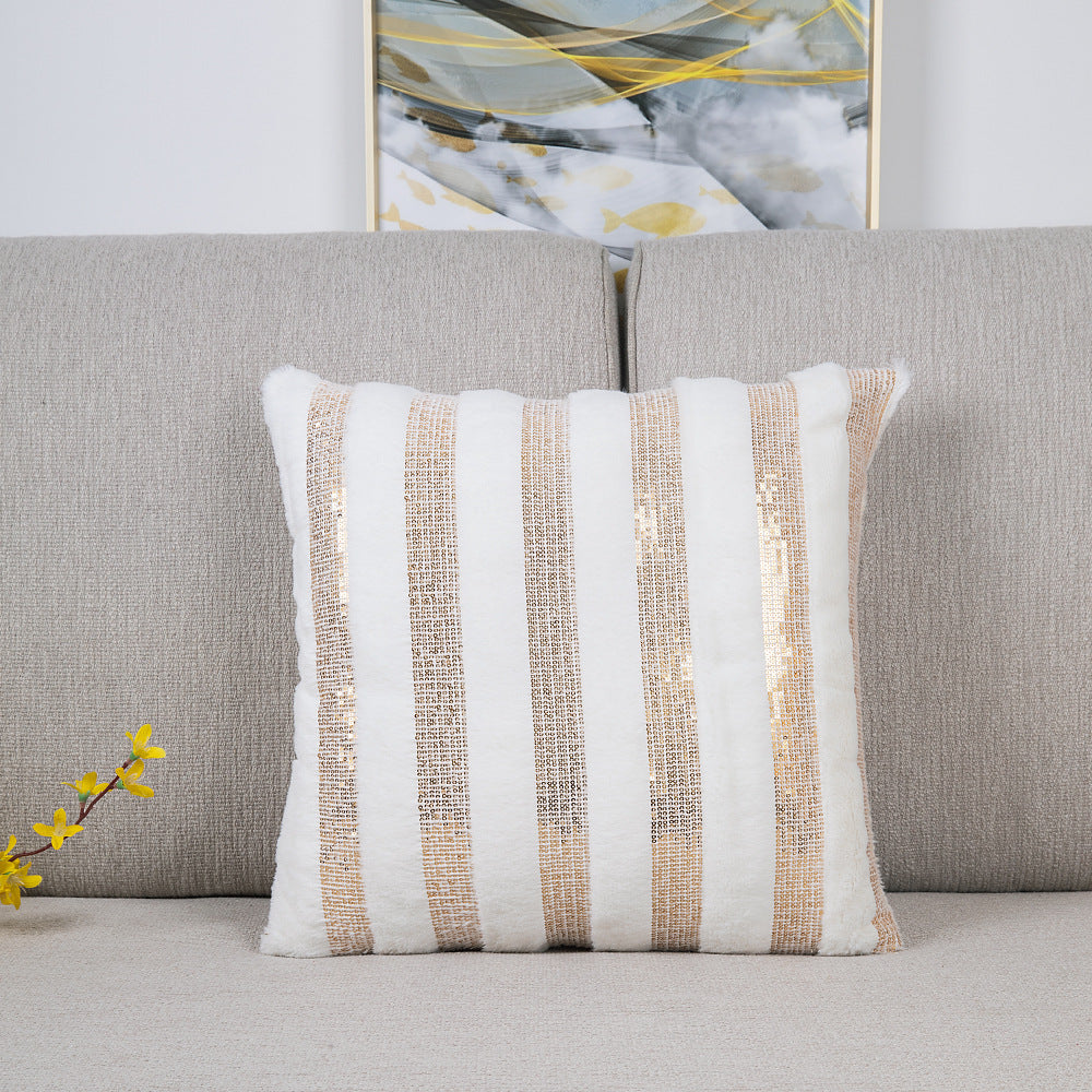 Golden sequin decorative pillow cover, 45x45cm.