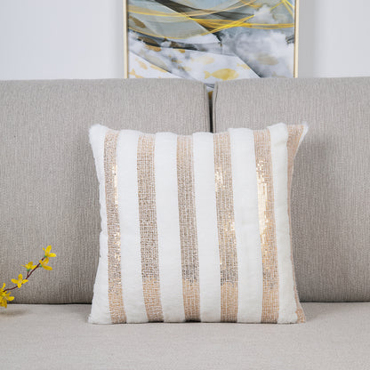 Golden sequin decorative pillow cover, 45x45cm.