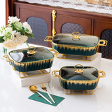 3pcs Ceramic Chafing Dishes Set