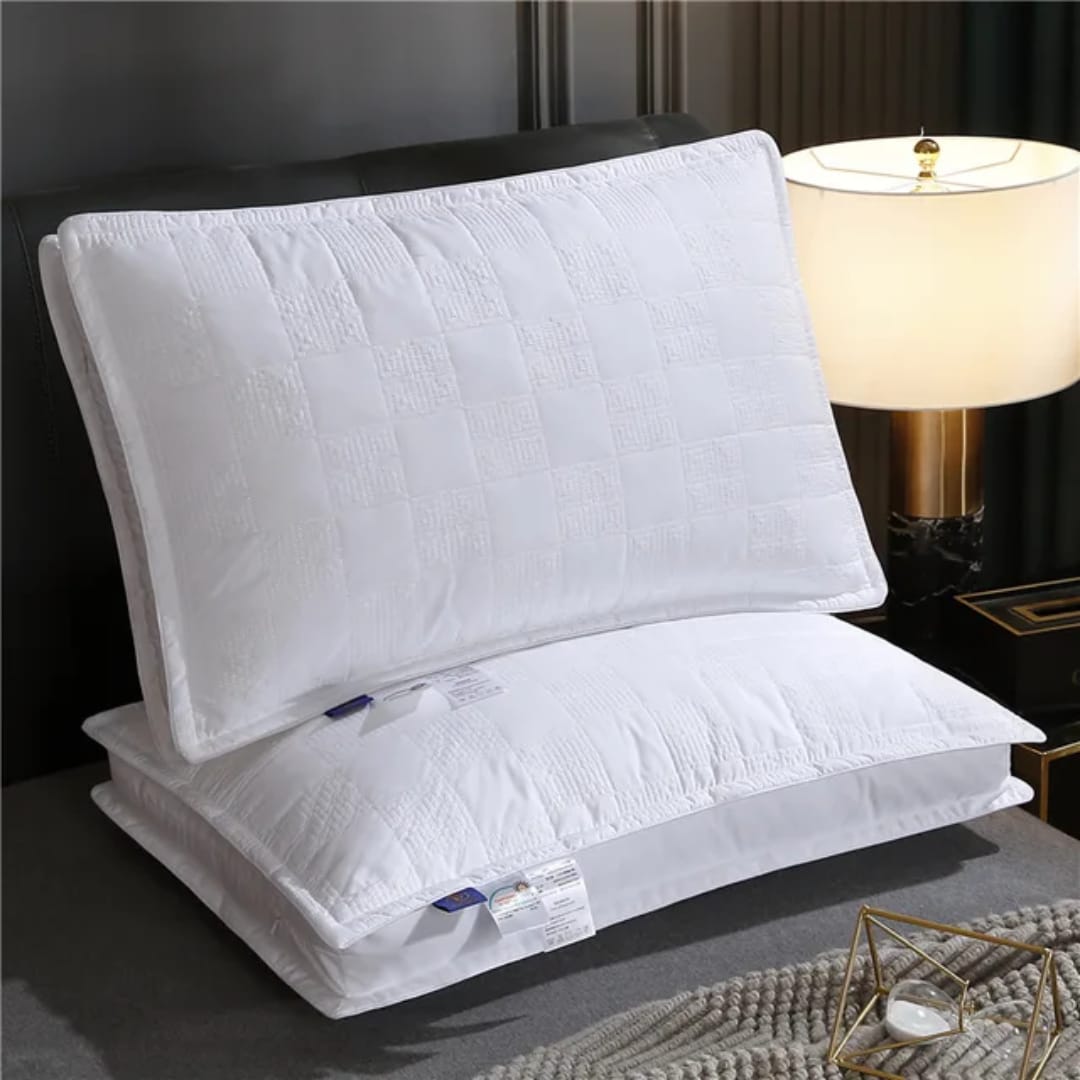 Bounce back premium fiber pillow 48 x 74cm with 100% cotton cover and polyester fiber filling for comfortable sleep support