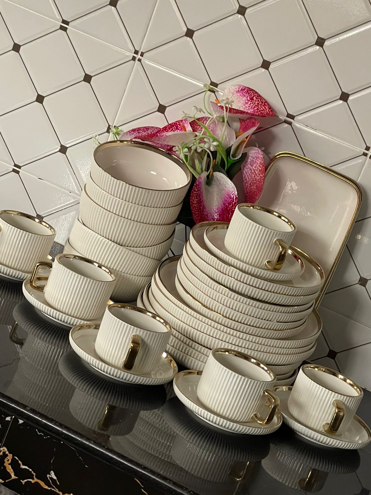 32pcs Gold realm Dinner set