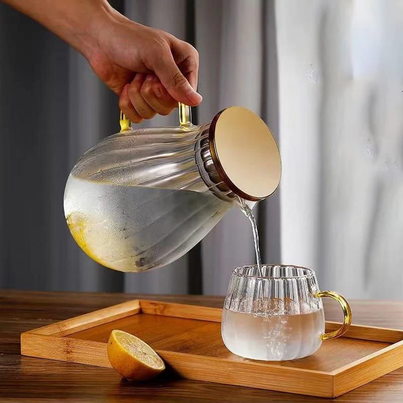 9Pc Stripped Pumpkin Transparent Teapot