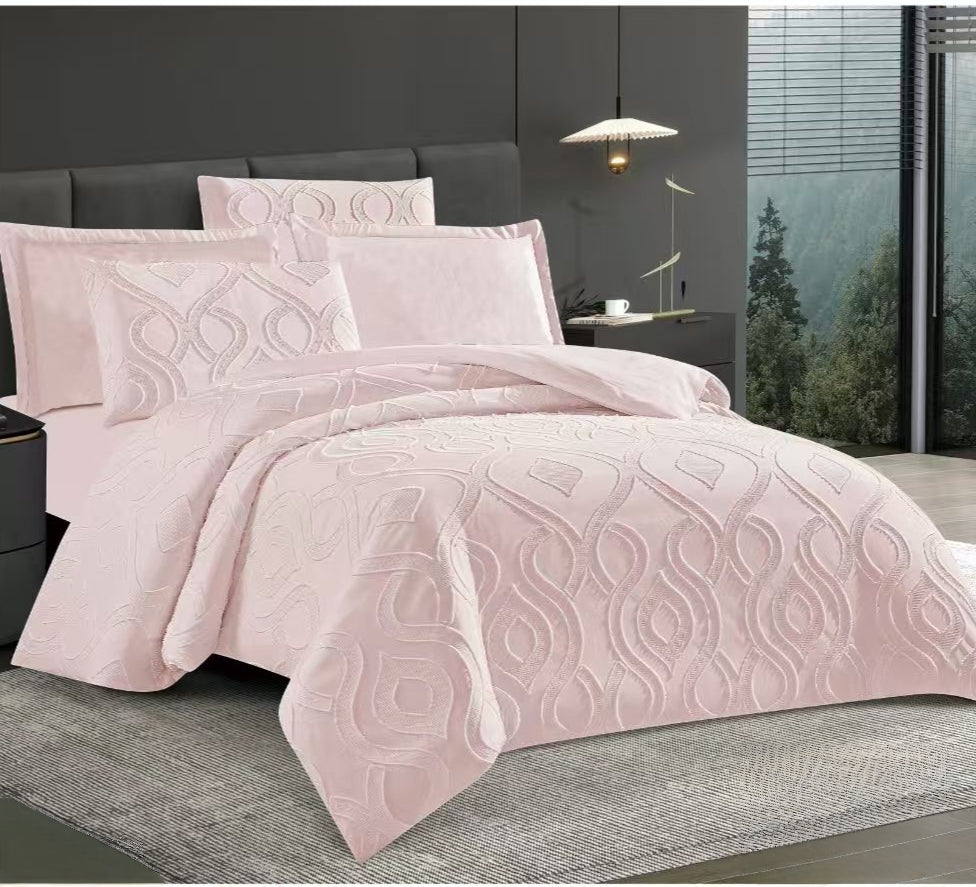 6-Piece Tufted Cotton Duvet Cover Set