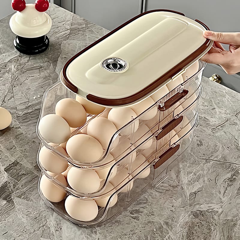 Acrylic Stackable Automatic Sliding Egg Storage Box