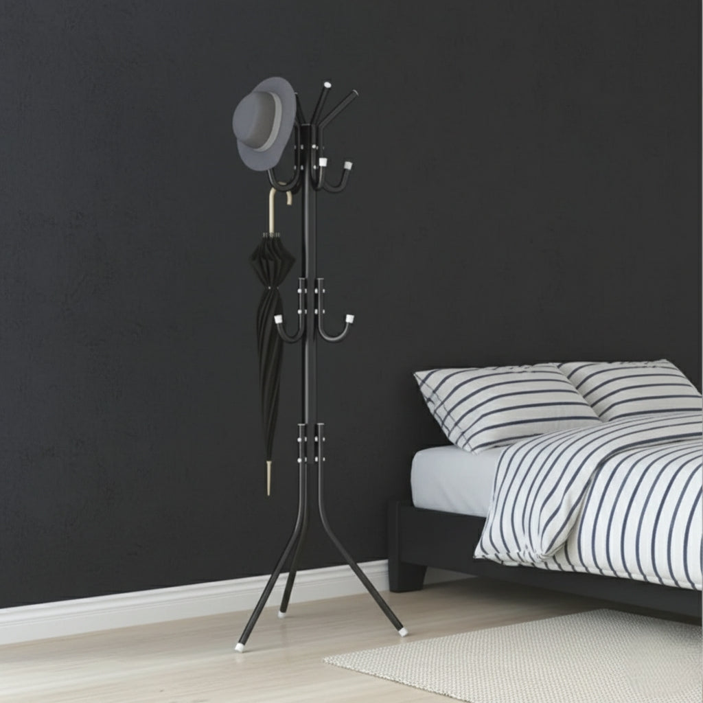 170cm Metallic coat and bag hanger stand available in white, black, blue, and pink