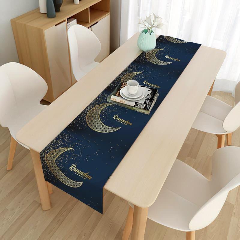 Ramadan/Eid decorative table runner measuring 33×180cm for festive table décor