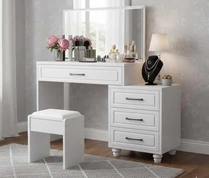 White Dressing Table with Sliding Mirror