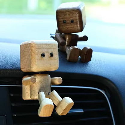 Cute Wooden Driving Buddy Robot Car Diffuser