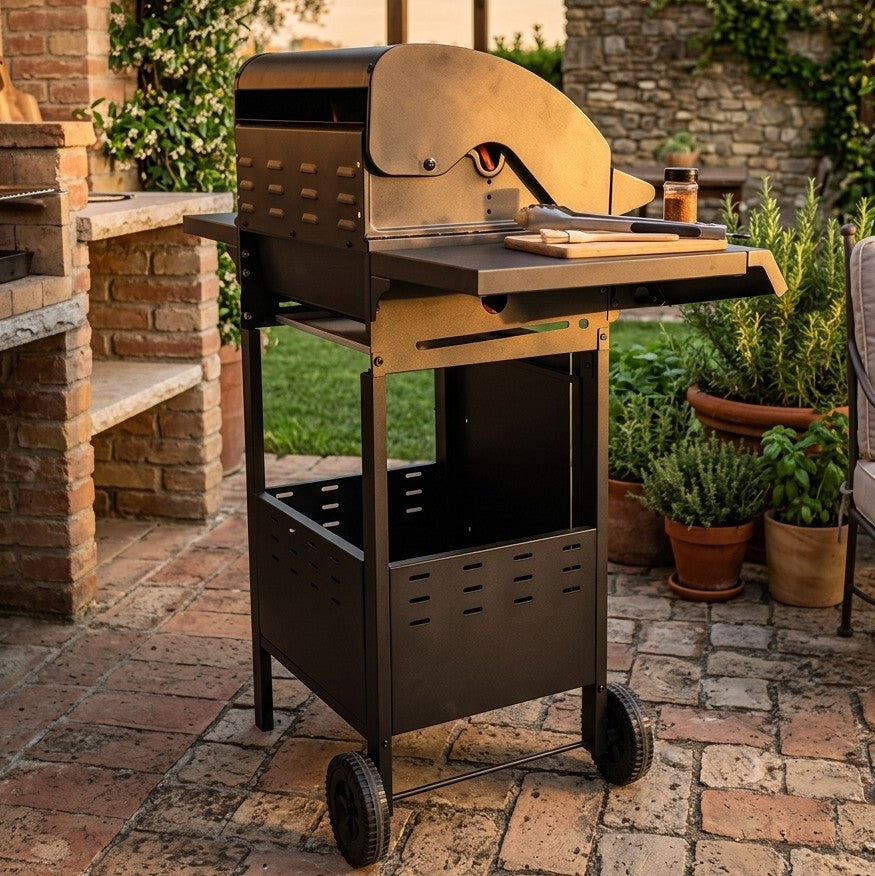 Outdoor Gas Grill Multi Burner BBQ Stove with Trolley 110×57×106cm