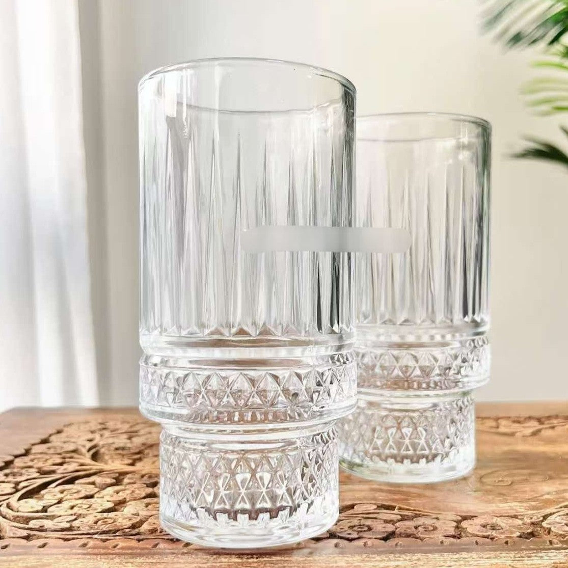 6Pcs Ribbed Highball Glass Set