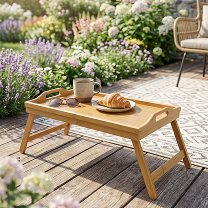 Foldable Bamboo Bed Tray