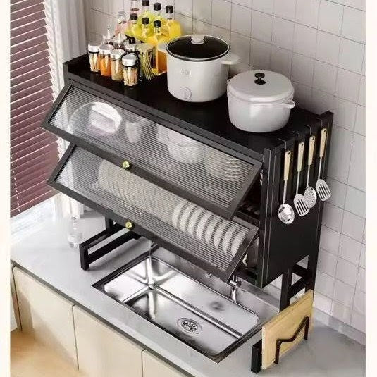 85cm Two Layer Kitchen Countertop Dish Rack