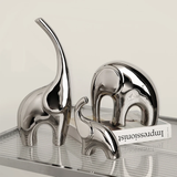 3pcs Silver Ceramic Elephant Home Decor