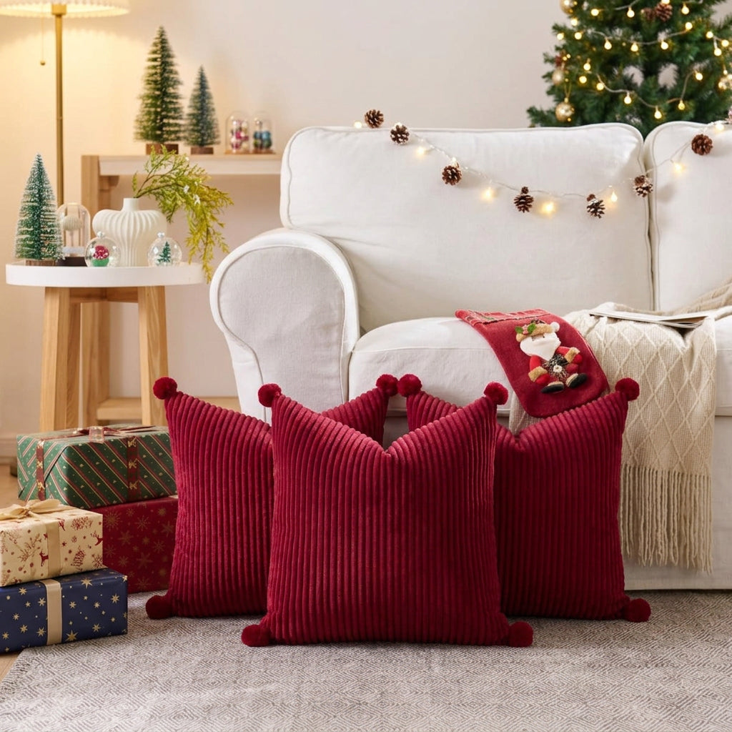 3Pcs Velvet Christmas Cushion Cover