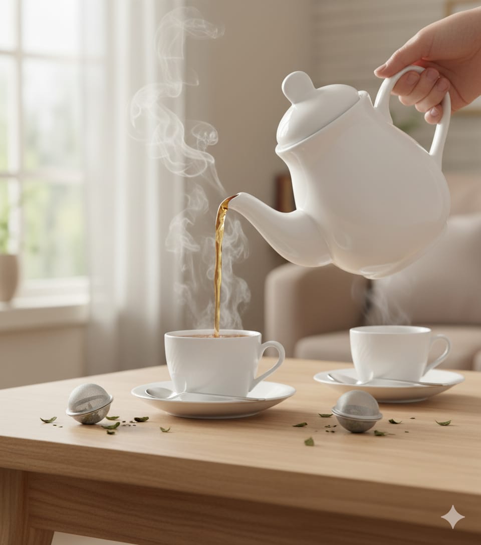 White Ceramic Square Kettle