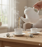 White Ceramic Square Kettle