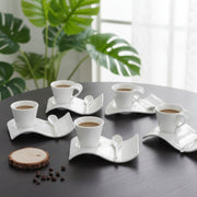 12-Pieces Cup and saucer set with 300ml cups and matching swag saucers
