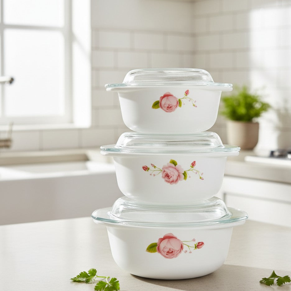 3-Piece Glass Casserole Set